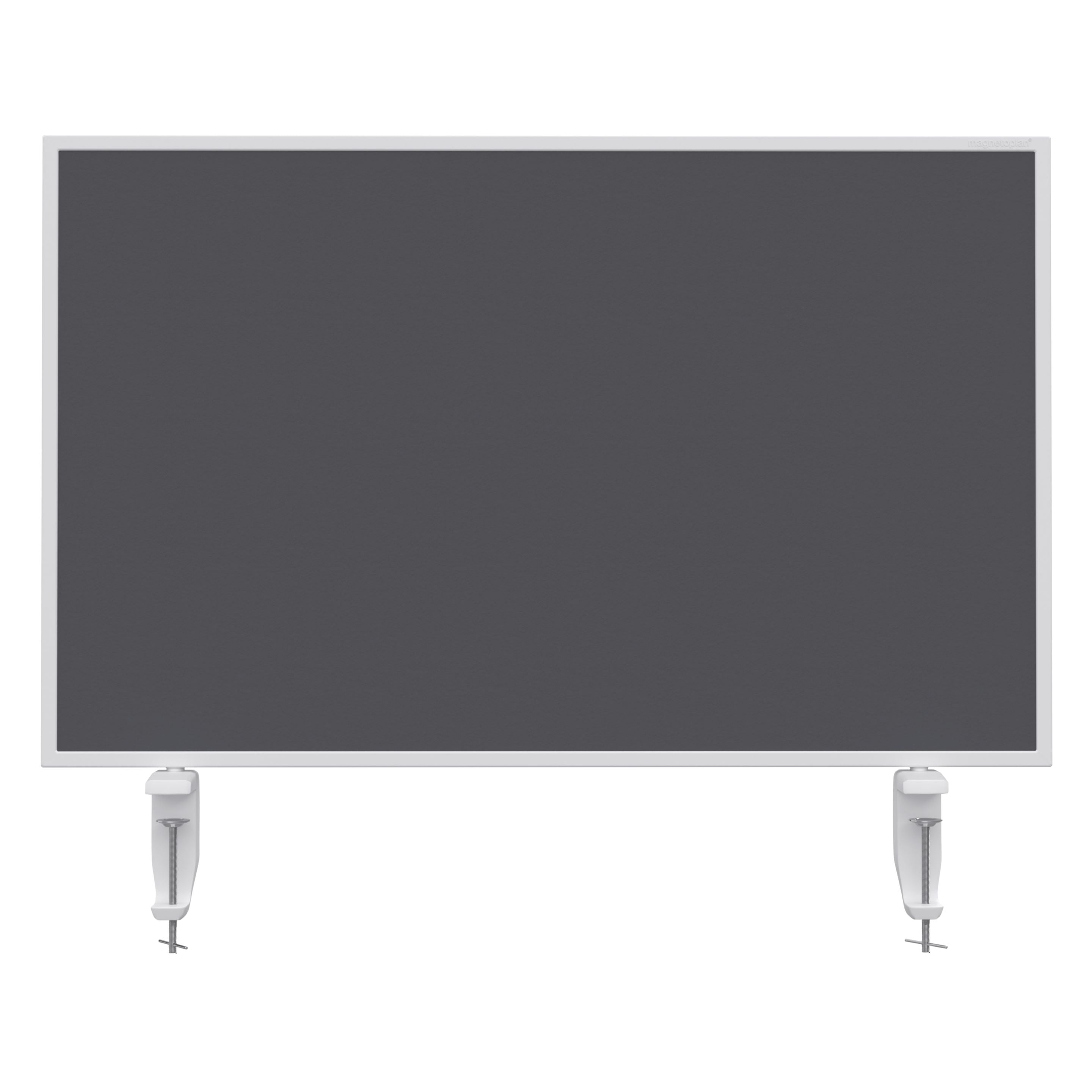 magnetoplan – Tischtrennwand VarioPin – 800 × 500 mm – doppelseitig (Whiteboard/Filz) – grau