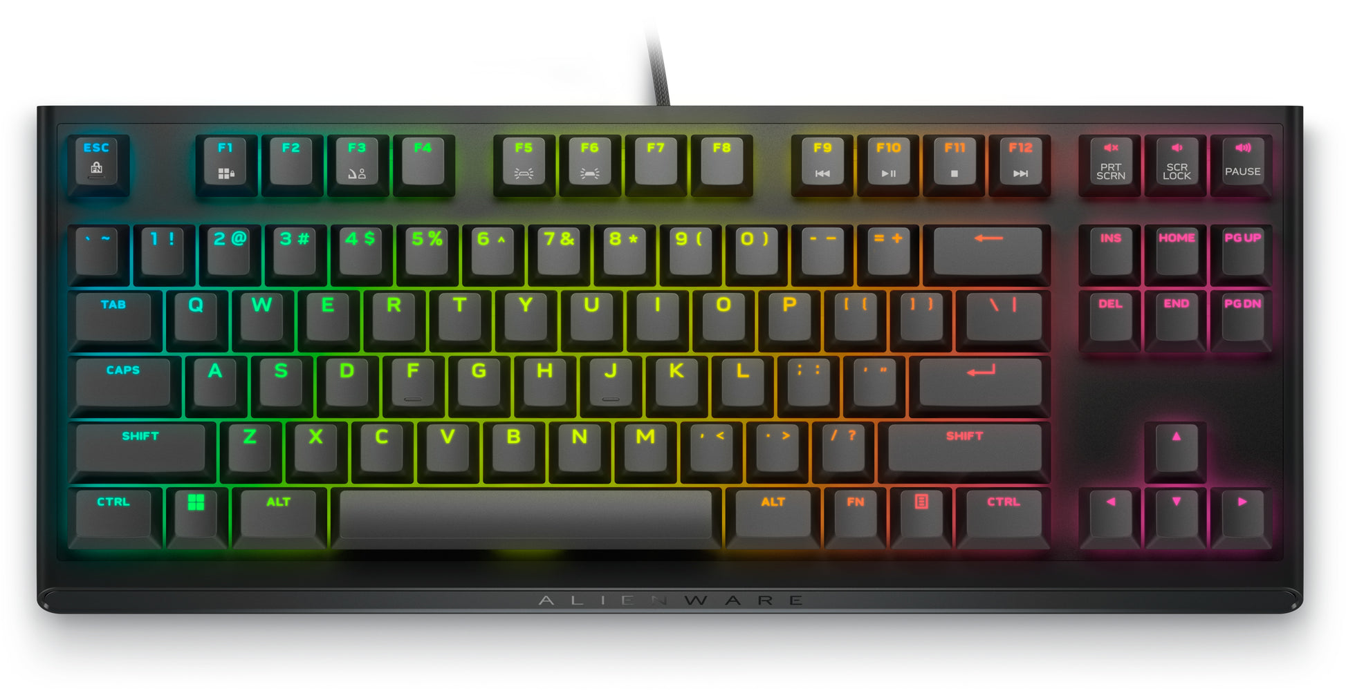 Alienware AW420K – Tastatur TKL – Mechanisch (Cherry MX Red) – RGB – Kabelgebunden – USB-C – Ohne Ziffernblock