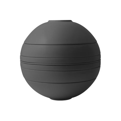 Villeroy & Boch Iconic Boule Servierset – Porzellan, Schwarz, Spülmaschinengeeignet, Ø 23,9 cm, 7 Stück