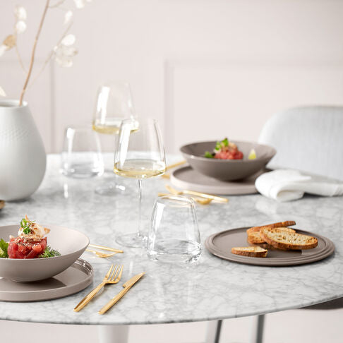 Villeroy & Boch Iconic Pure Servierset – Porzellan, Beige, Spülmaschinengeeignet, Mikrowellengeeignet, 7-teilig
