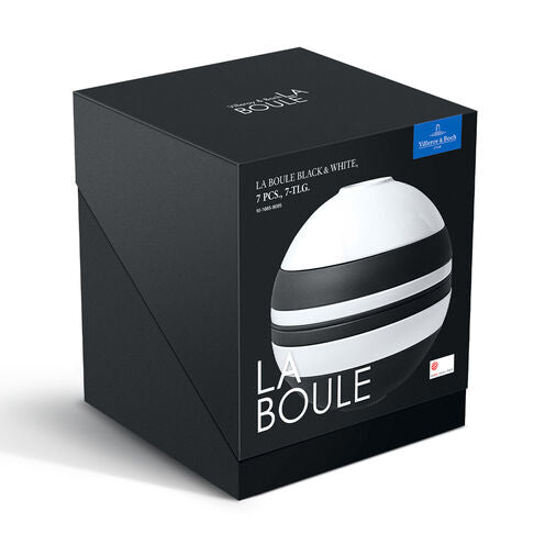 Villeroy & Boch Iconic La Boule Servierset – Porzellan, Schwarz, Weiss, Spülmaschinengeeignet
