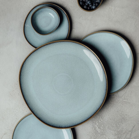 Villeroy & Boch Frühstücks- & Dessertteller – Steingut, Hellblau, Spülmaschinenfest, Mikrowellenfest, 6 Stück