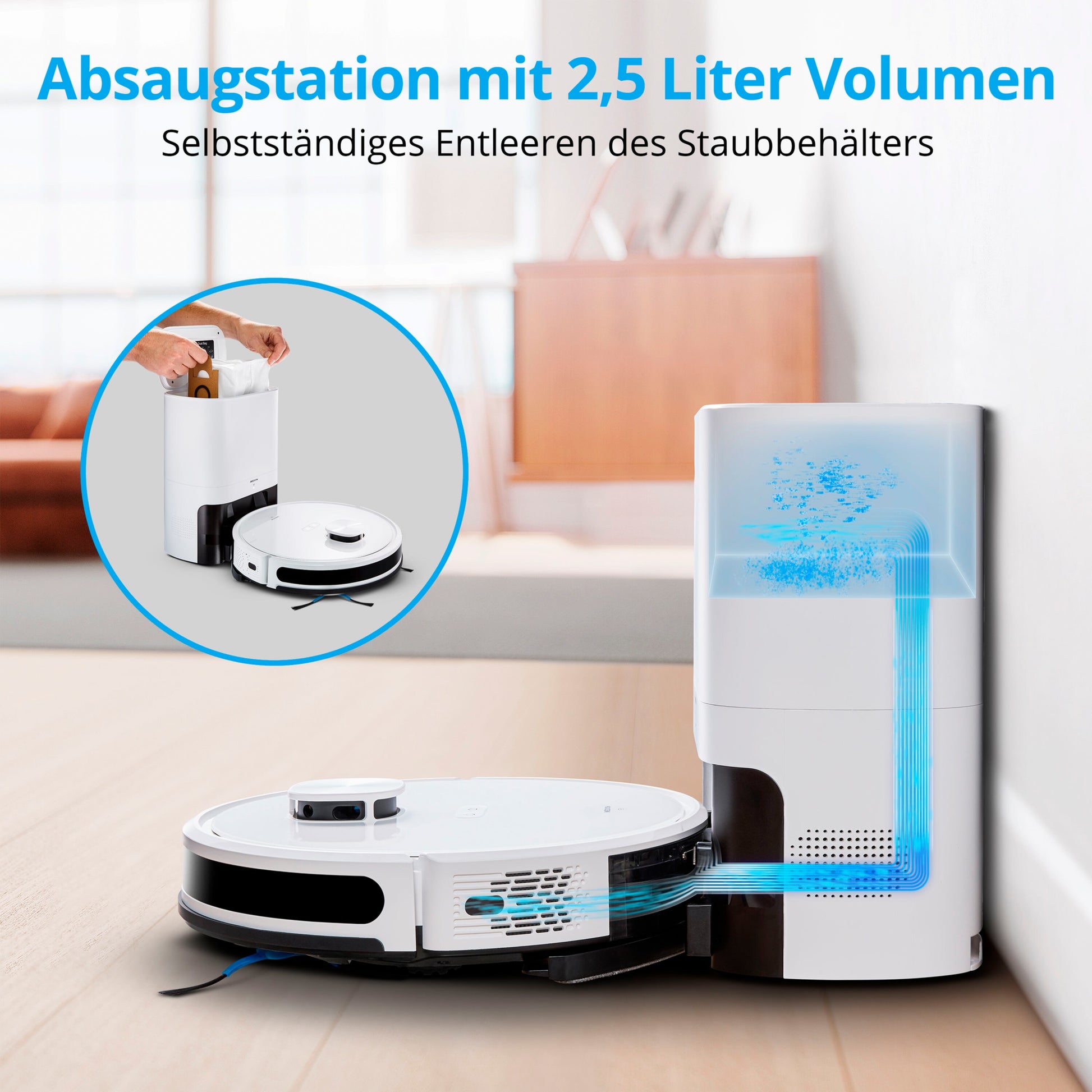 MEDION Roboterstaubsauger MD 11415 – 2-in-1, 0,3 l, Akkubetrieb, 68 dB(A)