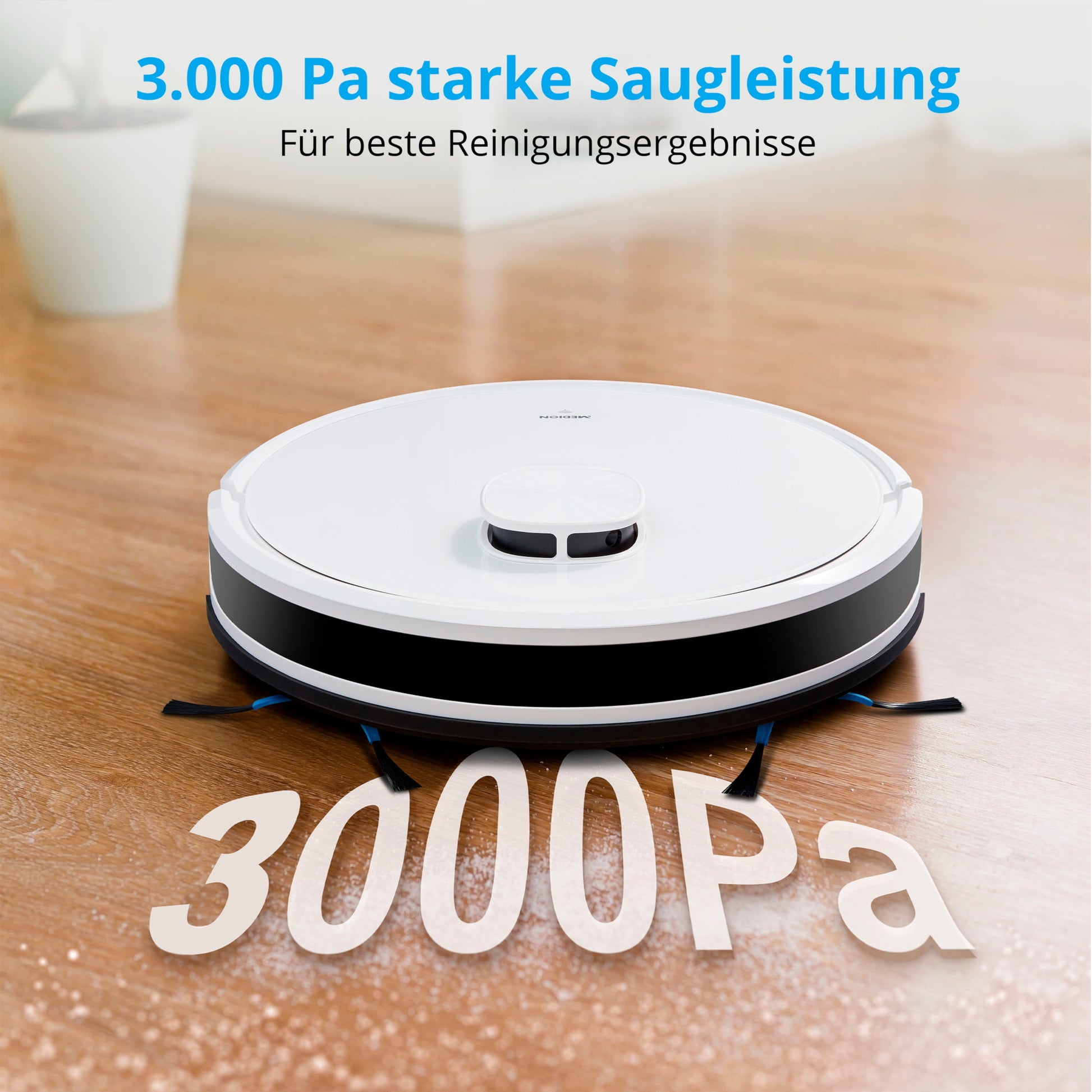MEDION Roboterstaubsauger MD 11415 – 2-in-1, 0,3 l, Akkubetrieb, 68 dB(A)