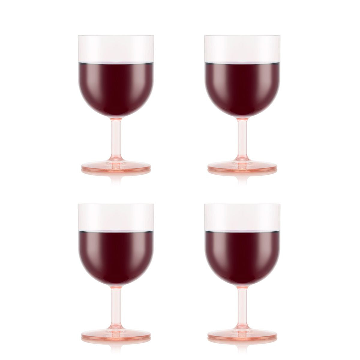 Bodum Rotweinglas OKTETT – 4er Set, 250 ml, H 14,0 cm, Kunststoff, spülmaschinenfest, BPA-frei