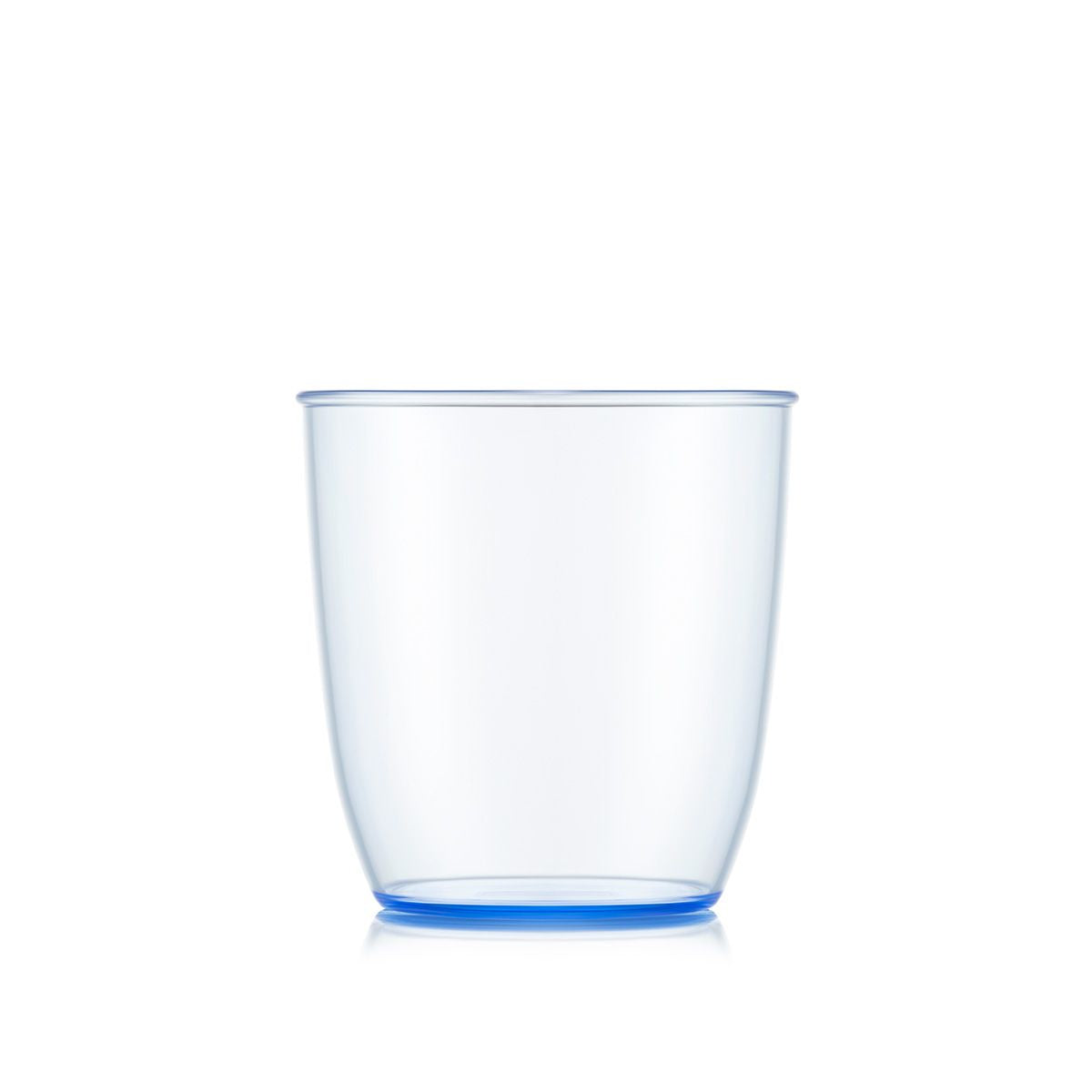 Bodum KVADRANT Becher – 4er Set, 350 ml, 8,7 × 8,7 × 9,2 cm, Kunststoff, Blau/Transparent, stapelbar