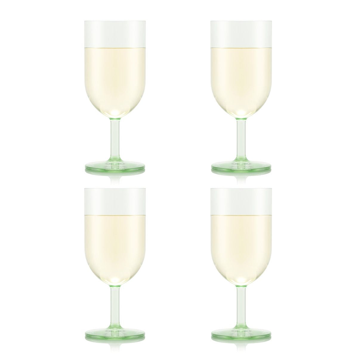 Bodum Weisswein-Glas OKTETT – 4er Set, 230 ml, H 16,2 cm, Kunststoff, Grün/Transparent, spülmaschinenfest
