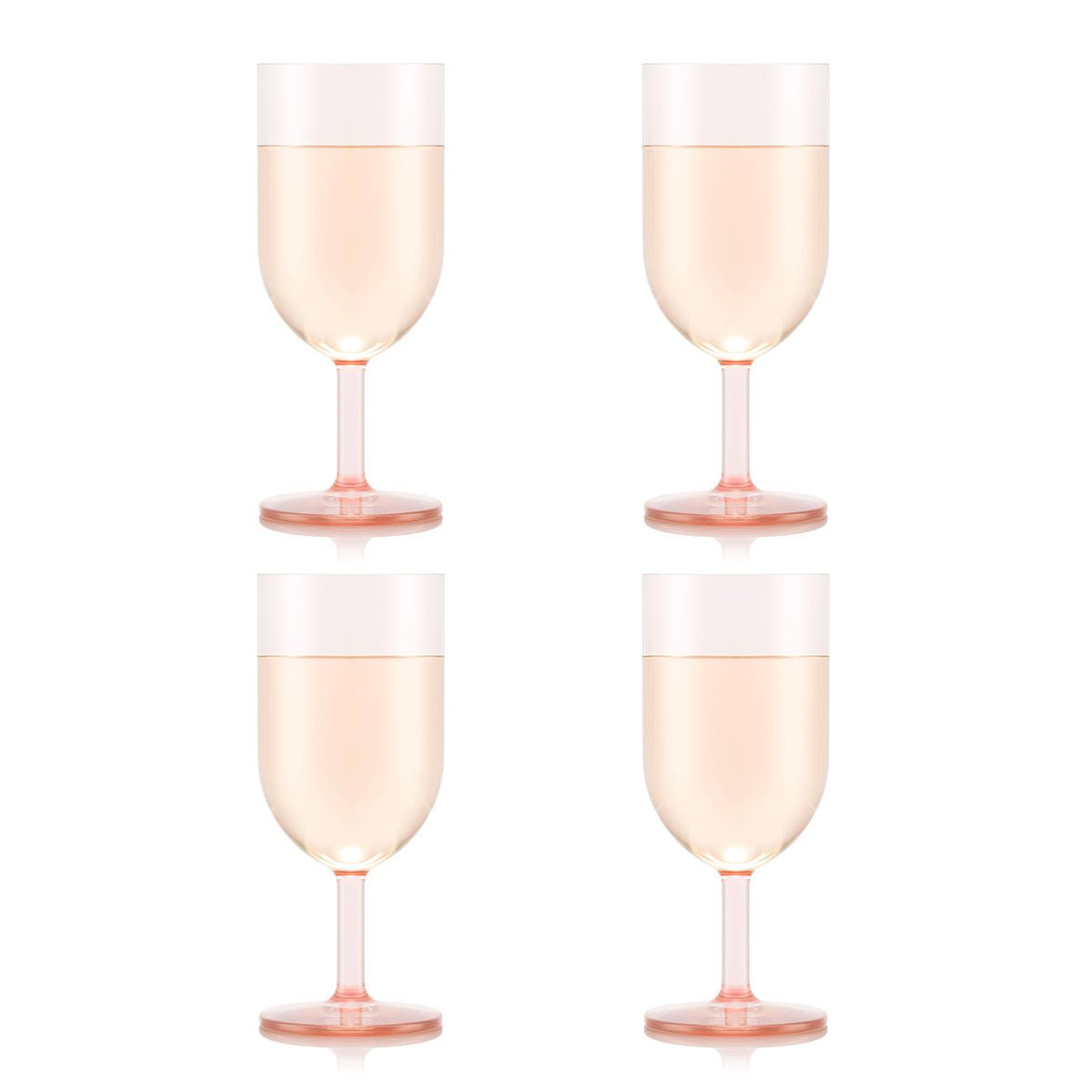 Bodum Weinglas OKTETT – 4er Set, 230 ml, H 16,2 cm, Kunststoff, Rosa, spülmaschinenfest, bruchfest