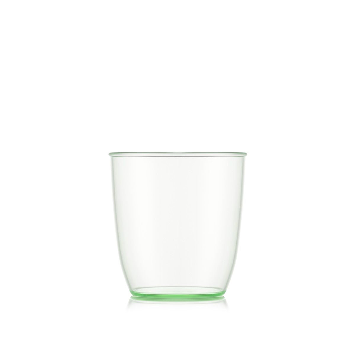 Bodum KVADRANT Becher – 4er Set, 200 ml, 7,3 × 7,2 × 7,3 cm, Kunststoff, Grün/Transparent, stapelbar