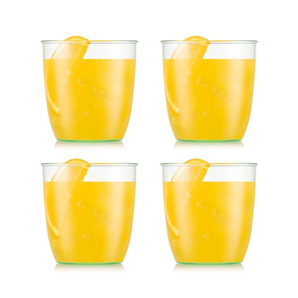 Bodum KVADRANT Becher – 4er Set, 350 ml, 8,7 × 8,7 × 9,2 cm, Kunststoff, Grün/Transparent, stapelbar