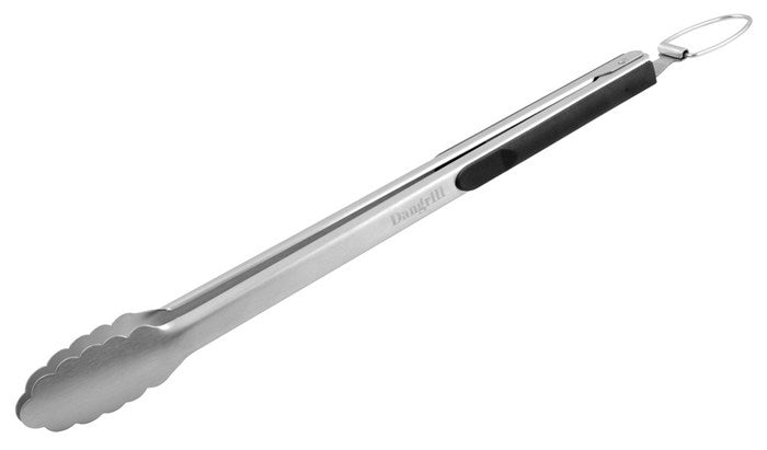 DANGRILL Grillzange 40,5 × 3,8 × 3,3 cm, Edelstahl, Thermoplastischer Gummi (TPR), Silber