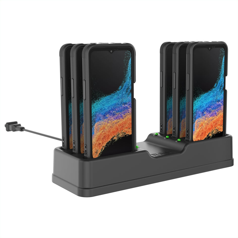 RAM Mounts Lade-/Daten-Cradle – Slots ×6, AC, 60 W – für Samsung XCover6 – Schwarz