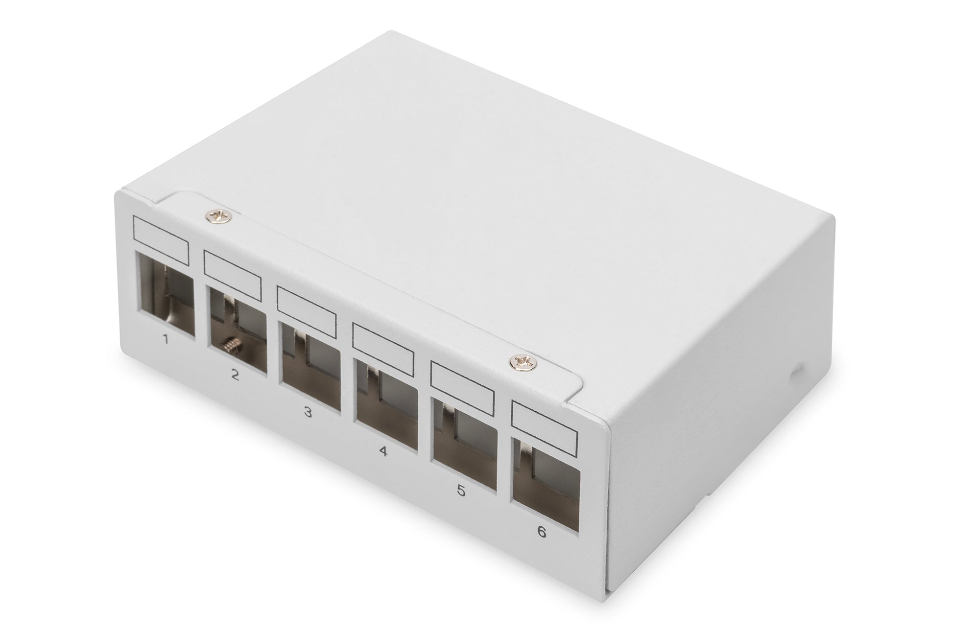 Digitus Patchpanel – 6-Port, geschirmt, Stahl, Wandmontage, Grau, 112×44×86 mm