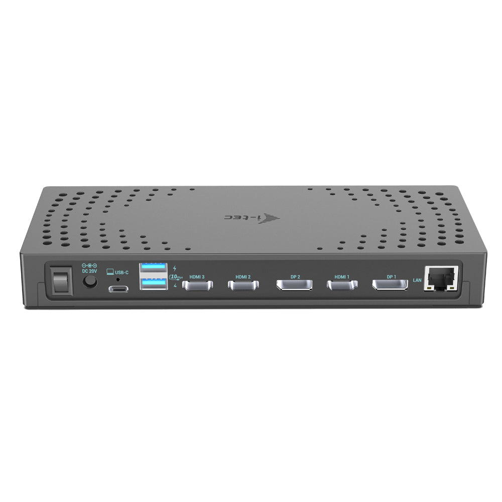 i-tec Dockingstation – USB-C, 2× DP, 3× HDMI, 4× USB-A, 2× USB-C, 100 W PD, GbE