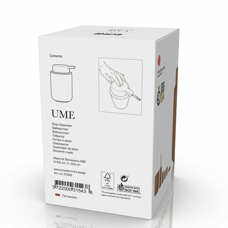 Zone Denmark UME Seifenspender – Keramik, Terrakotta, 250 ml