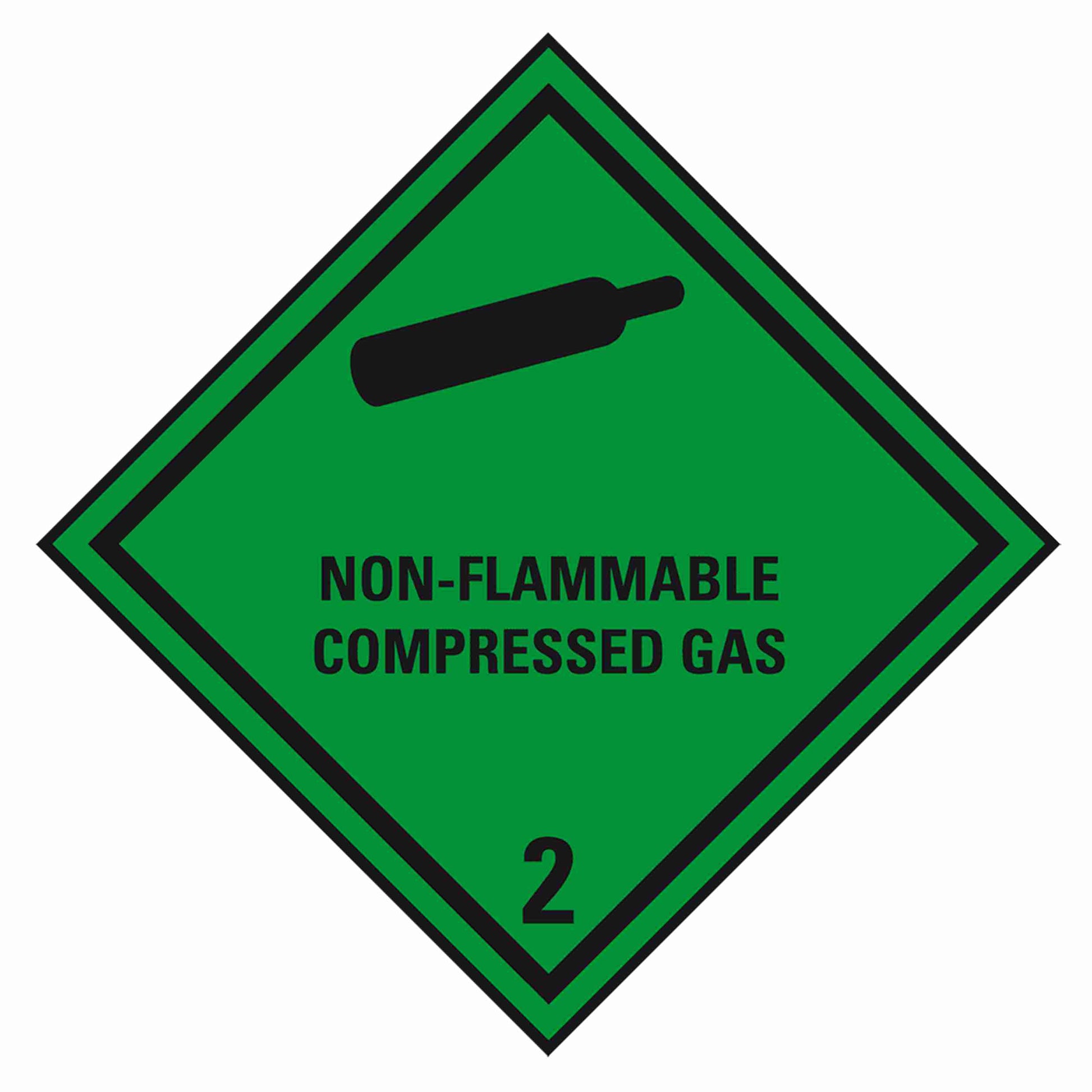 GHS/CLP‑Etiketten 'Nicht entflammbare Gase' (Kl. 2.2) – 100 × 100 mm, Rolle mit 500 Etiketten – 1 Stk., ab 500 Stk.