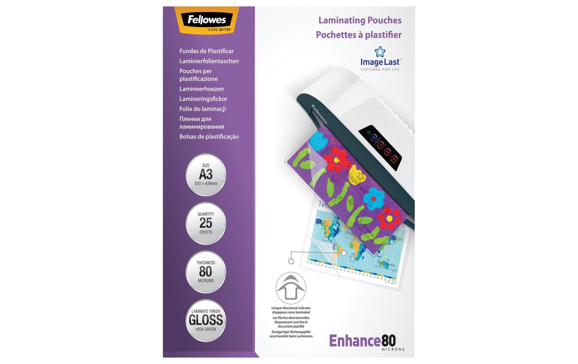 Fellowes Laminierfolien A3, glänzend – 125 µm, 25 Stk.