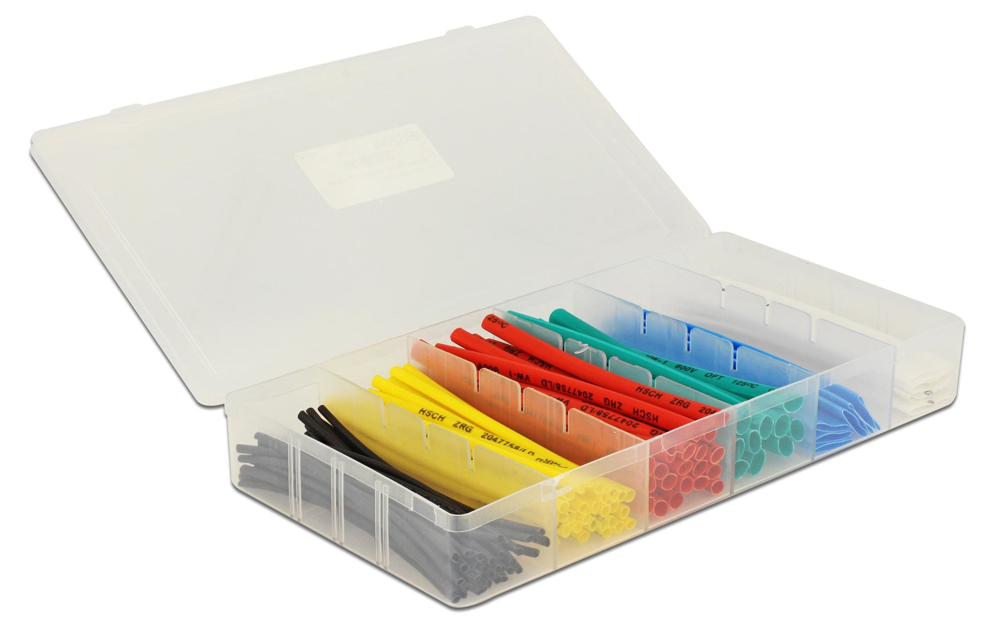 DeLOCK Schrumpfschlauch-Set, 100 Stk., Ø 6 mm, 10 cm – mehrfarbig