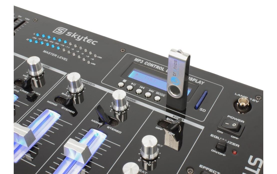 Skytec STM-3007 – 6-Kanal Mixer, USB, Kartenslot, Schwarz