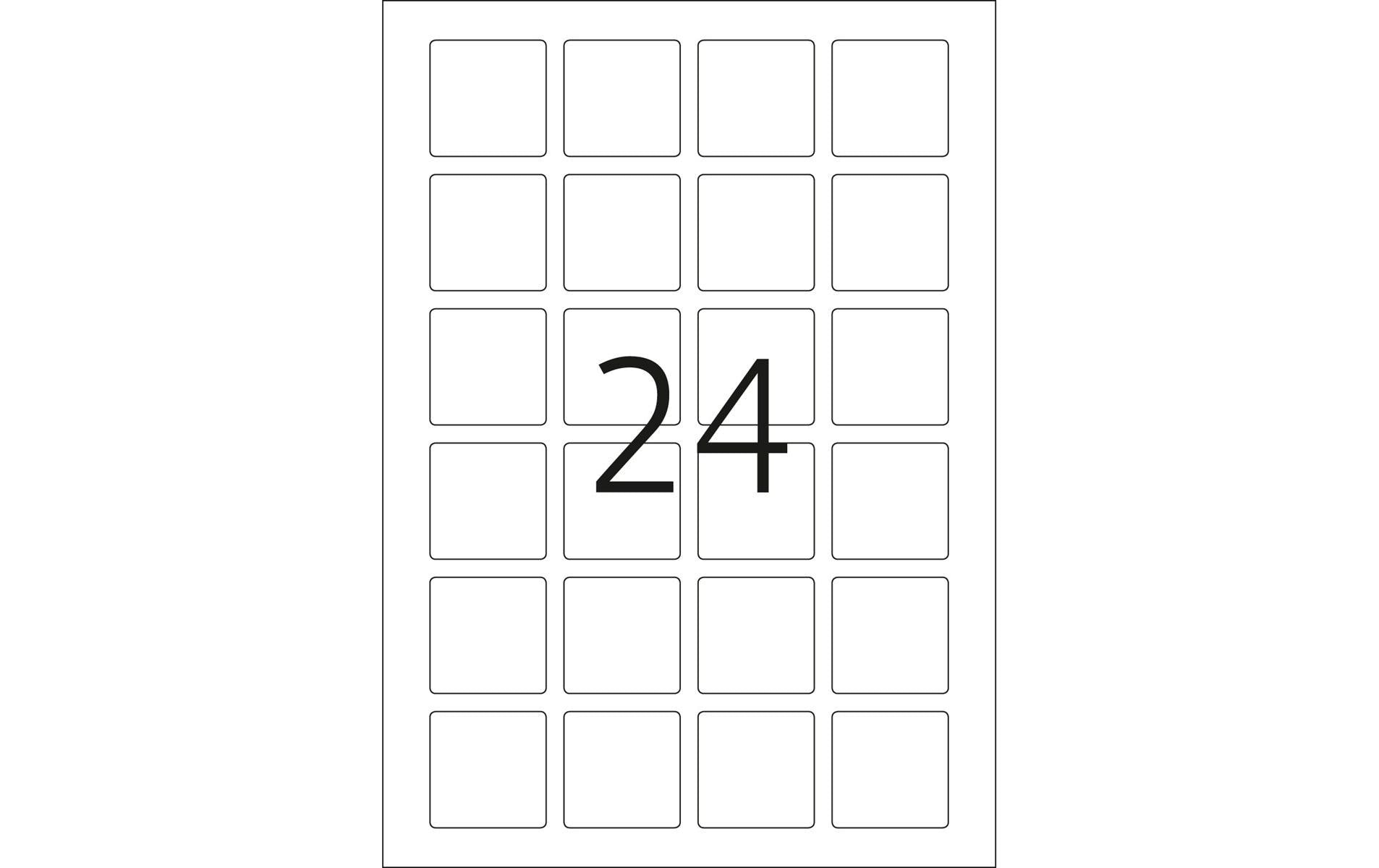 HERMA Etiketten, 40 mm × 40 mm, A4, weiss, Papier, permanent, 600 Etiketten (25 Blatt)