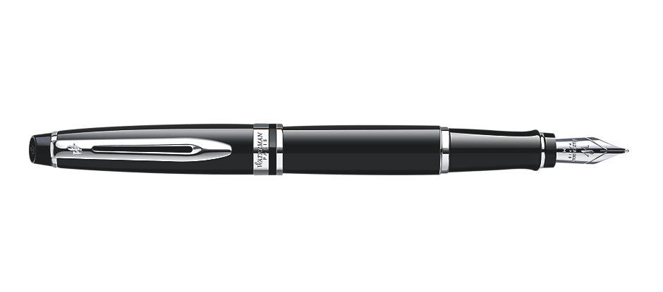 Waterman Expert Black C.C., Palladium – Federspitze M – schwarz, blau
