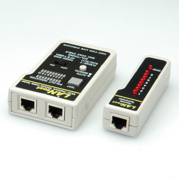 HOBBES LANtest Multinetwork – Netzwerk-Kabeltester – RJ45/BNC, LED-Anzeige, Remote-Einheit