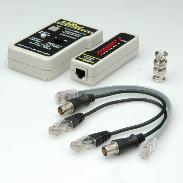 HOBBES LANtest Multinetwork – Netzwerk-Kabeltester – RJ45/BNC, LED-Anzeige, Remote-Einheit