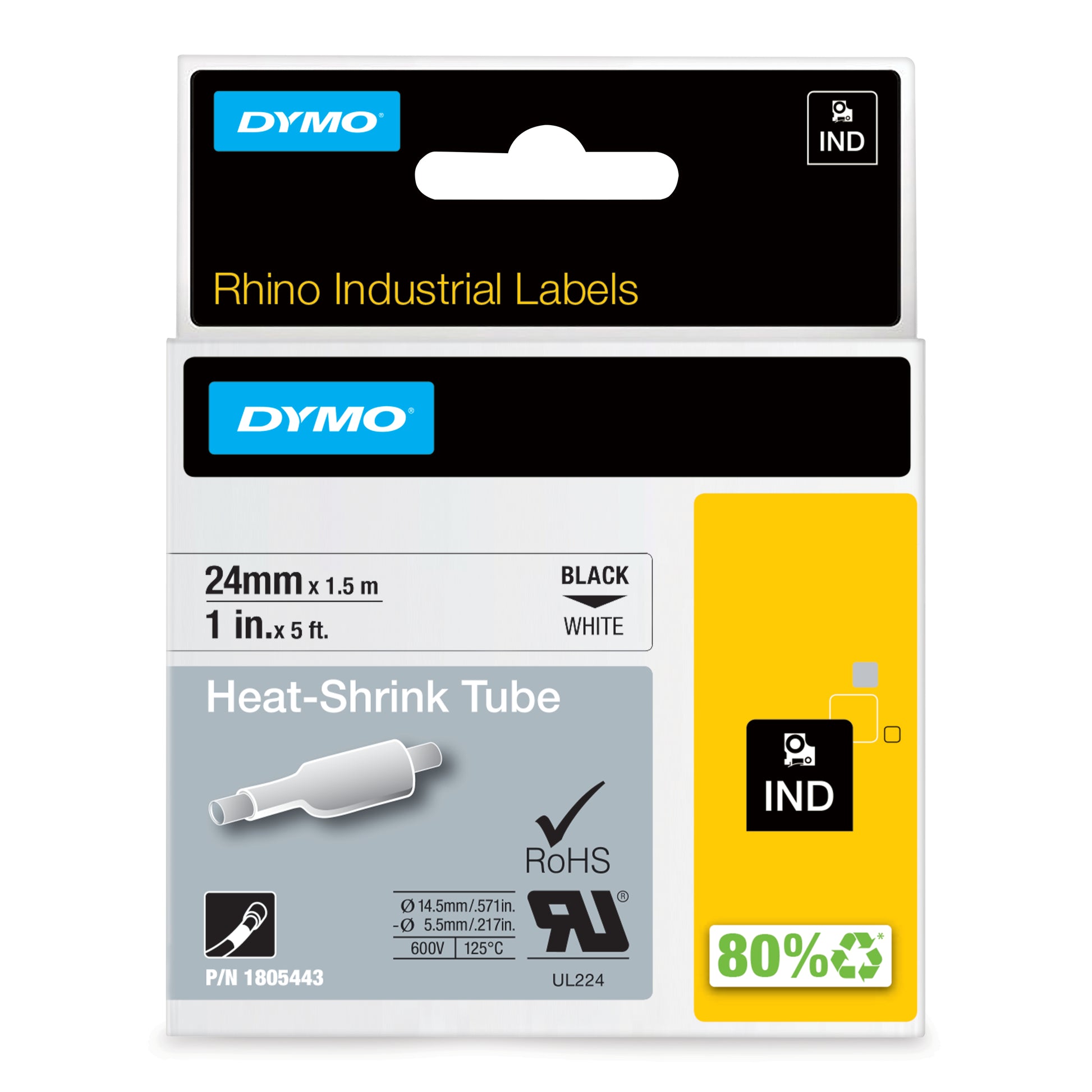 DYMO Schriftband – Weiss, Schwarz
