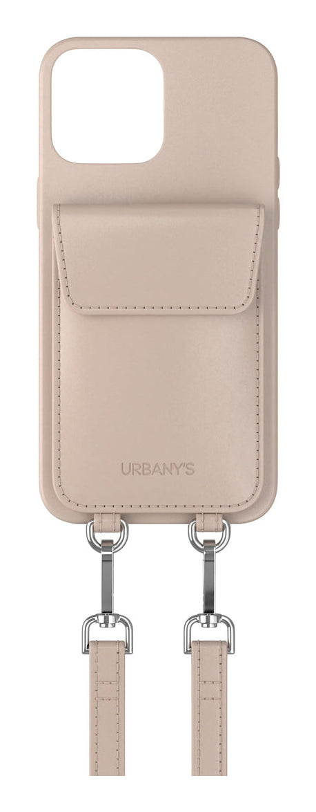 Urbany's Urbanys – Halskette-Hülle – für Apple iPhone 16 Plus – Beach Beauty – Recycling-Leder, mit Kartenfach
