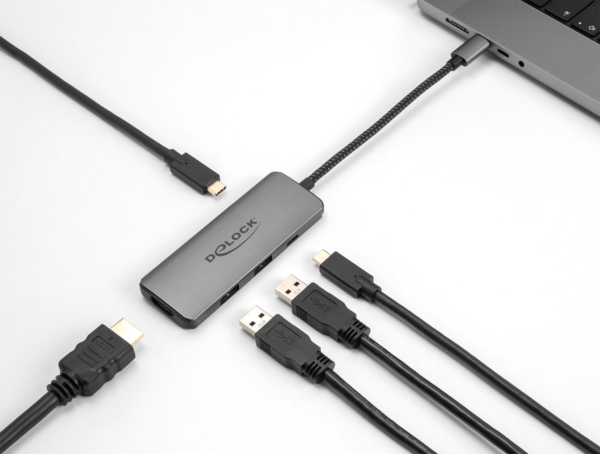 DeLOCK Dockingstation – USB-C, 1× HDMI, 2× USB-A, 2× USB-C, 100 W PD, für Windows/Mac/Linux