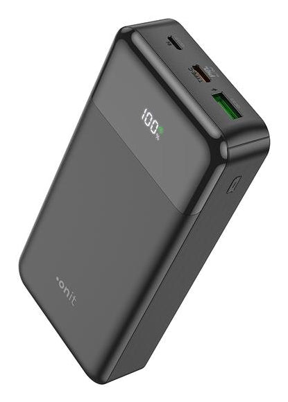 ONIT Powerbank 20'000 mAh – 20 W PD, 1× USB-C, 1× USB-A, schwarz