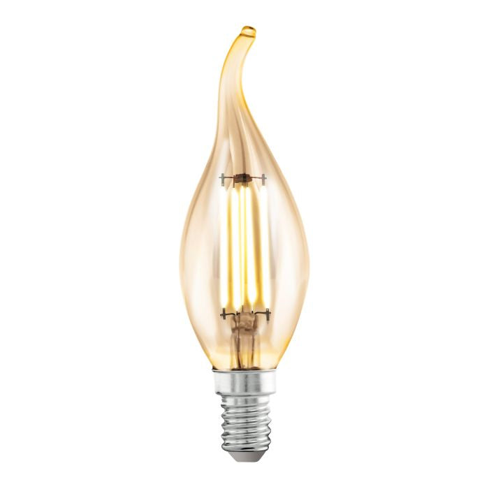 EGLO Leuchtmittel E14 Kerzenform – Warmweiss 2200 K, 270 lm, 4 W – 1 Stk., Glas