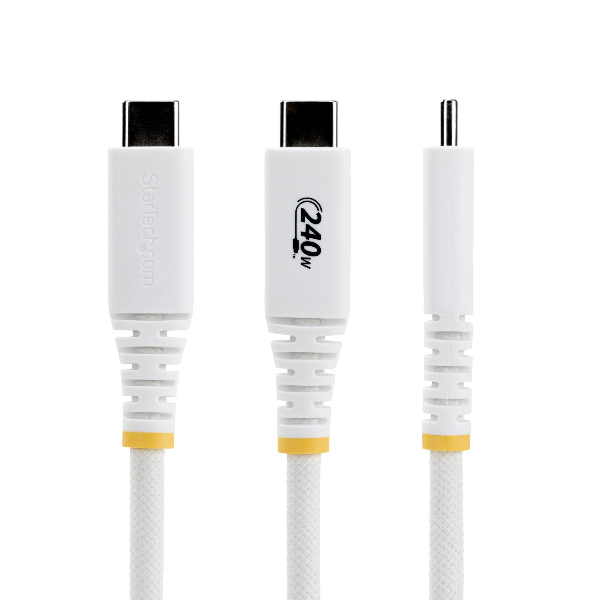 StarTech.com USB-C auf USB-C Kabel – USB 2.0 (480 Mbit/s) – 1 m – PD 240 W – Geflochten – Weiss