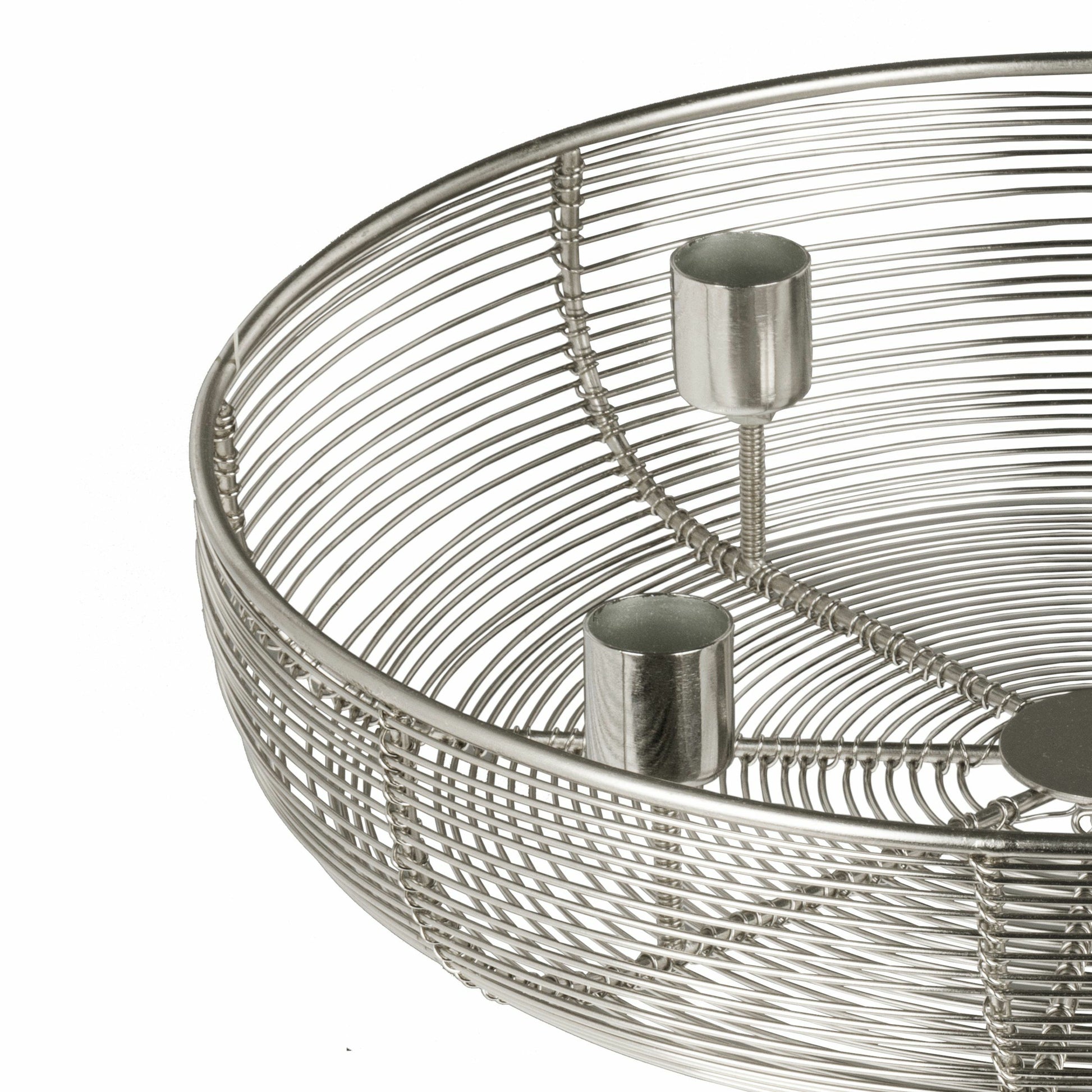 EGLO Hagony Adventskerzenhalter – Metall, Silber – Ø 30,5 × 7 cm – für 4 Kerzen