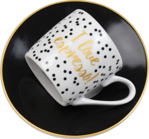 Könitz Porzellan Könitz Espressotasse Love – 4er Set, 85 ml, Porzellan, Weiss, spülmaschinenfest, mikrowellengeeignet