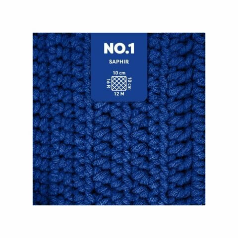 myBoshi Nr.1 Wolle Saphirblau – 50 g, 55 m, 70% Polyacryl/30% Merino, Nadel 6 mm, 1 Stk.