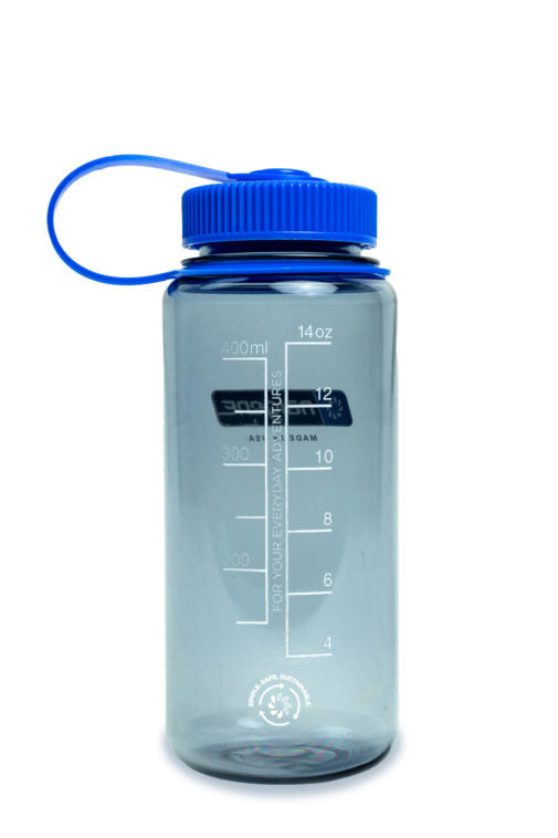 Nalgene Wide Mouth Sustain Trinkflasche 500 ml – Tritan, Schraubdeckel, Grau