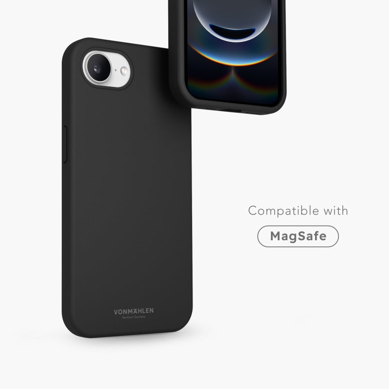 Vonmählen Backcover – für Apple iPhone 16e – schwarz – Silikon – MagSafe-kompatibel