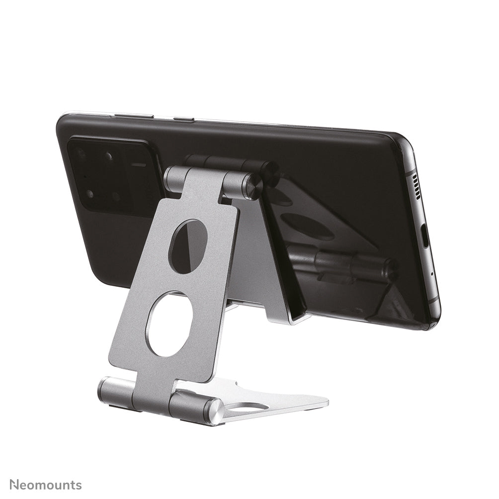 Neomounts Tischständer, faltbar, verstellbar – für bis 4,7" – Silber, Aluminium