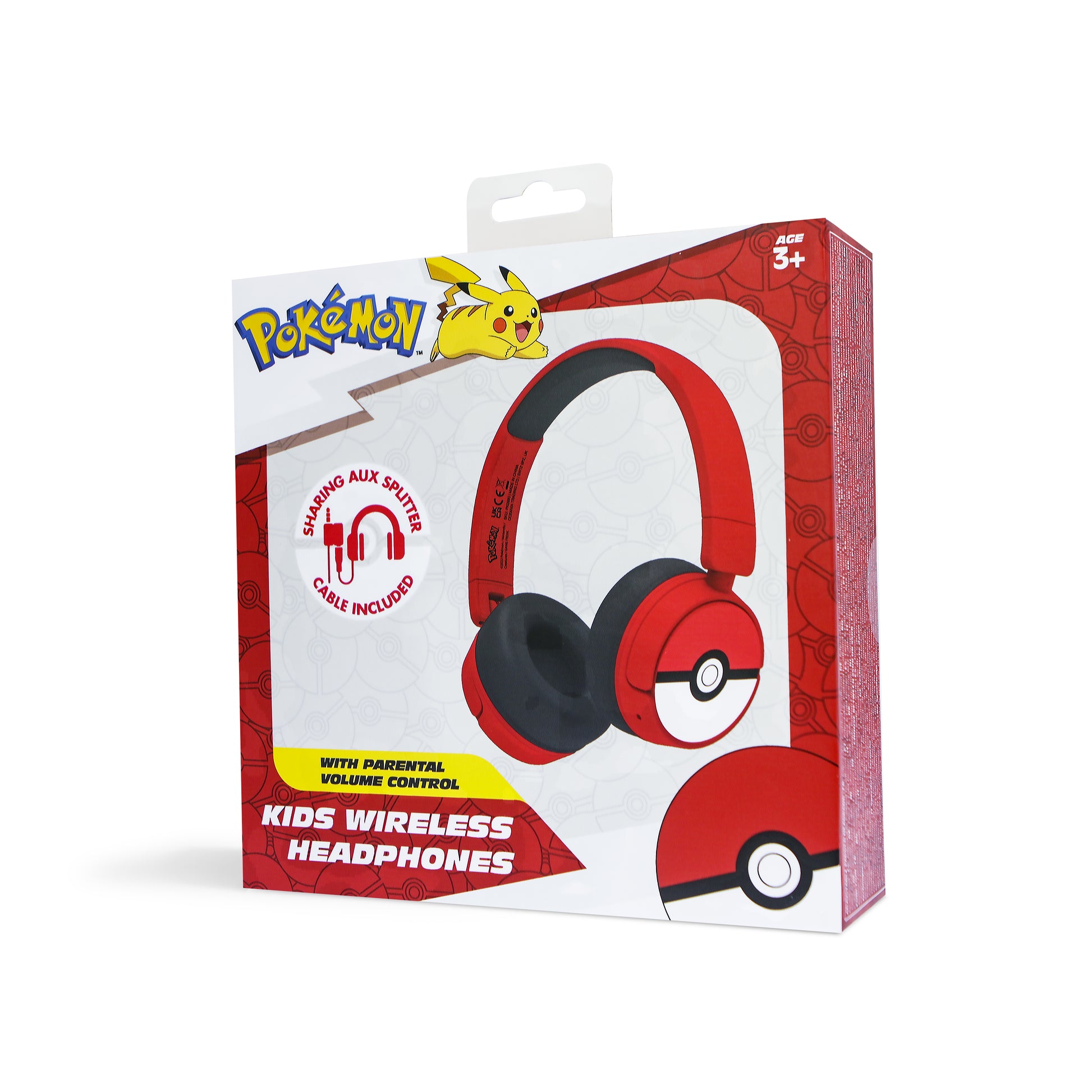 OTL Technologies OTL Pokémon PK1000 Kinderkopfhörer – On-Ear, Stereo, Kabel + BT, Rot/Weiss, BT 5.1