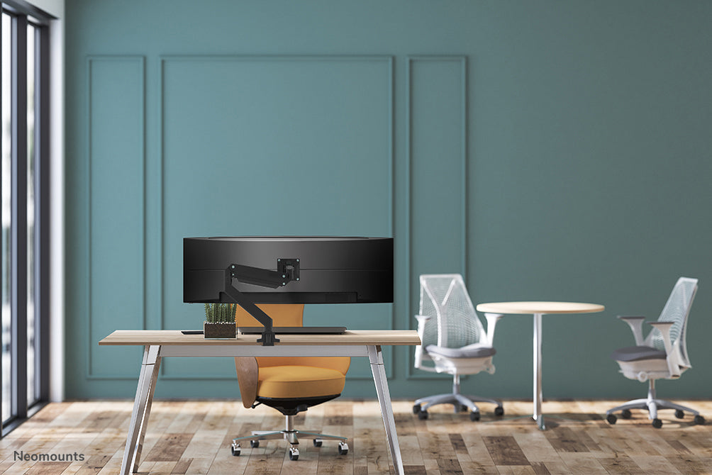 Neomounts D775 Blackplus – Monitorarm, Tischklemme, Tischdurchführung, bis 49", höhenverstellbar, Gasfeder