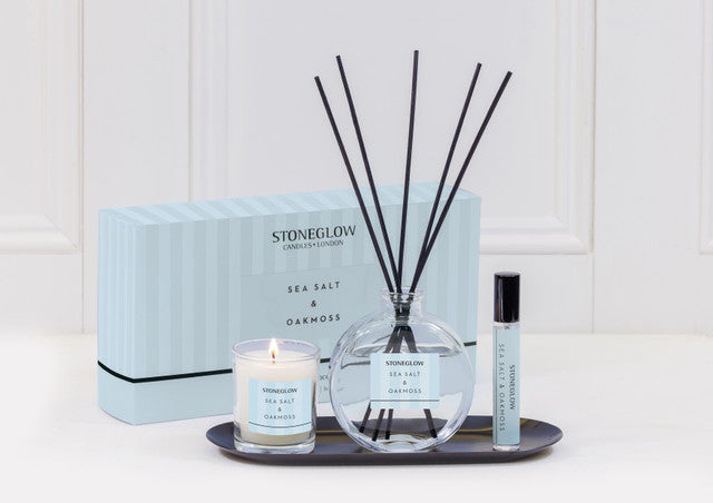 Stoneglow Geschenkset Sea Salt & Oakmoss – 3-teilig – Raumduft 120 ml