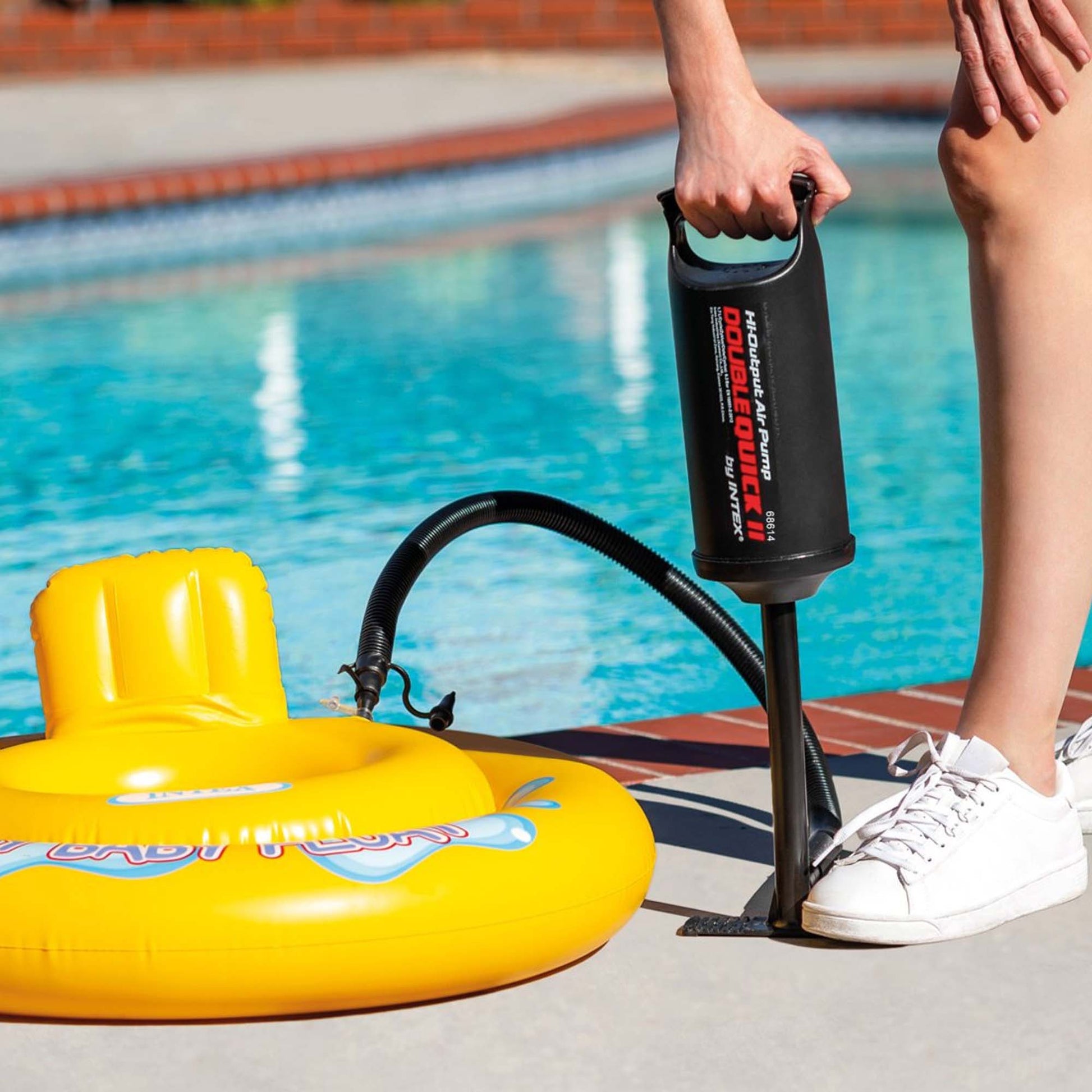 Intex Double Quick II Boden-Luftpumpe – 360 mm, 3 Ventiladapter, 0,7 kg