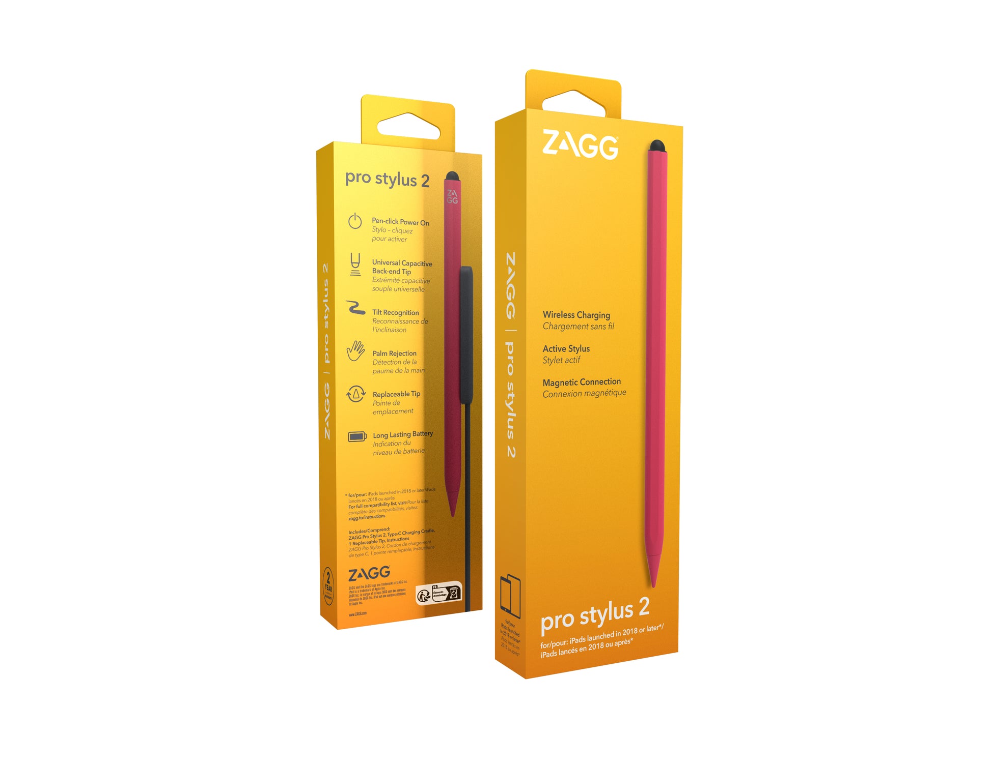 ZAGG Eingabestift für iPad Pro 11", iPad Pro 12,9" – 6,5 h Akkulaufzeit – Pink