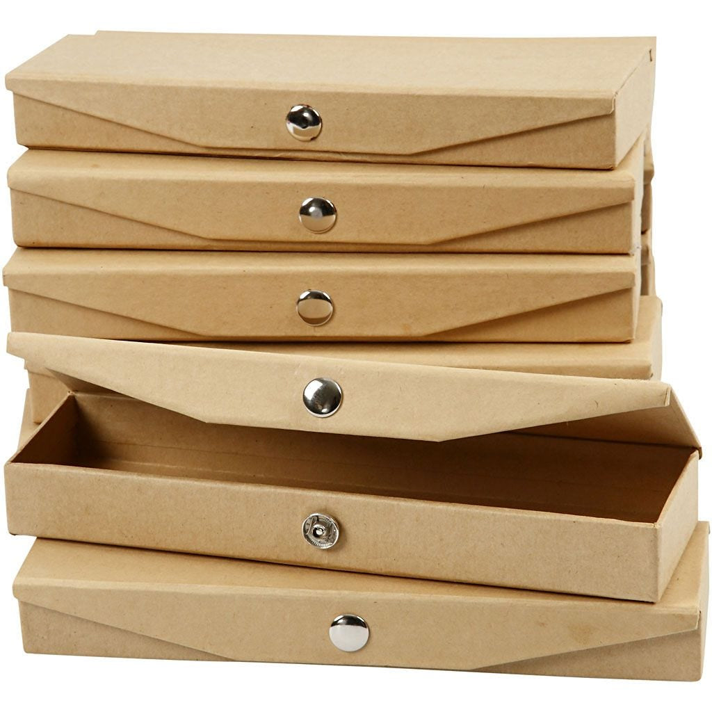 Creativ Company Stiftebox (Hartschale), Braun, Karton, 21 × 6 × 2,5 cm, 12er-Pack