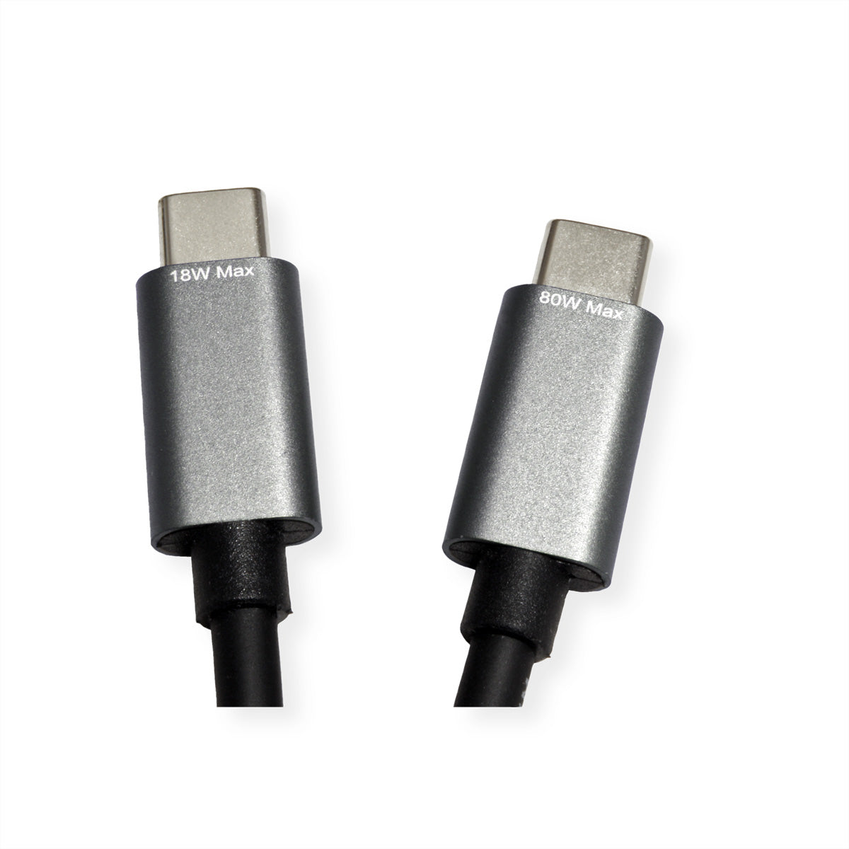 ROLINE USB-C auf 2× USB-C Kabel – USB 2.0 (480 Mbit/s) – 1,85 m – PD 100 W – Geschirmt – Schwarz