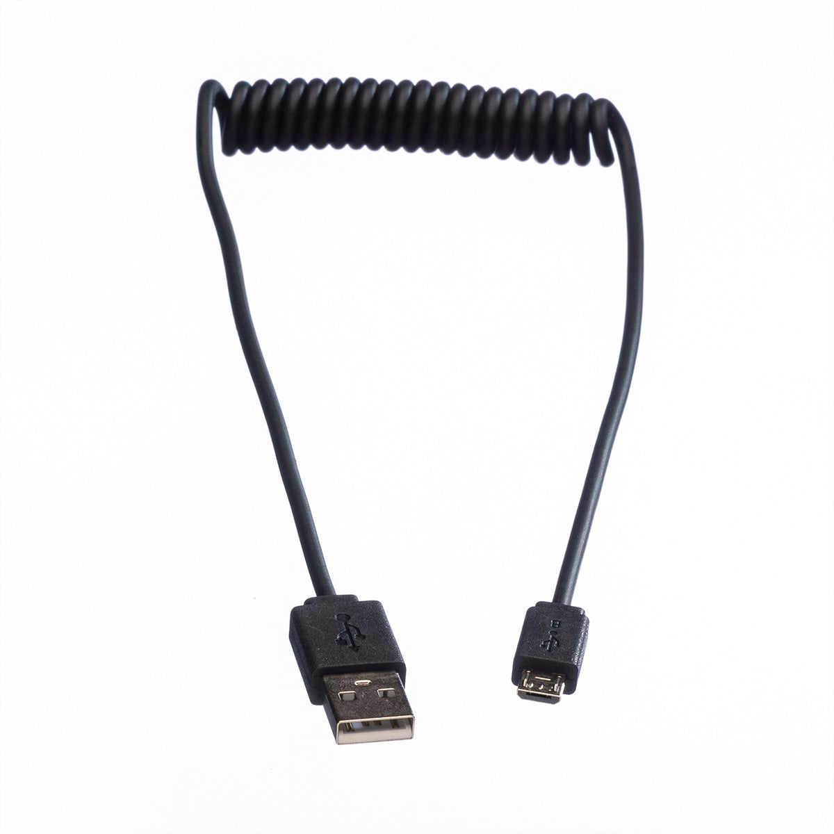 ROLINE USB-A auf Micro-USB-B Kabel – USB 2.0 (480 Mbit/s) – 1 m – Spiralkabel – Schwarz – für Micro-USB-Geräte