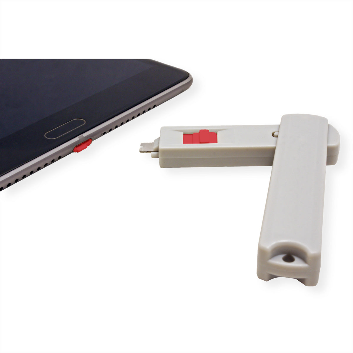 ROLINE USB-Port-Blocker – mit Schloss und Schlüssel – Grau – für USB-C