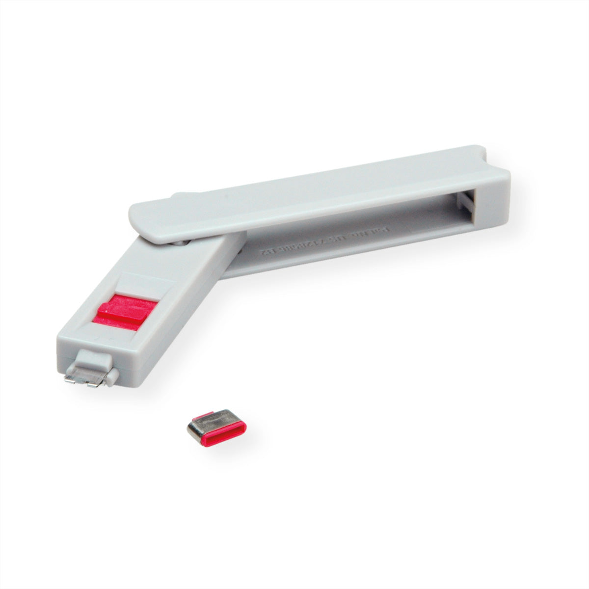 ROLINE USB-Port-Blocker – mit Schloss und Schlüssel – Grau – für USB-C
