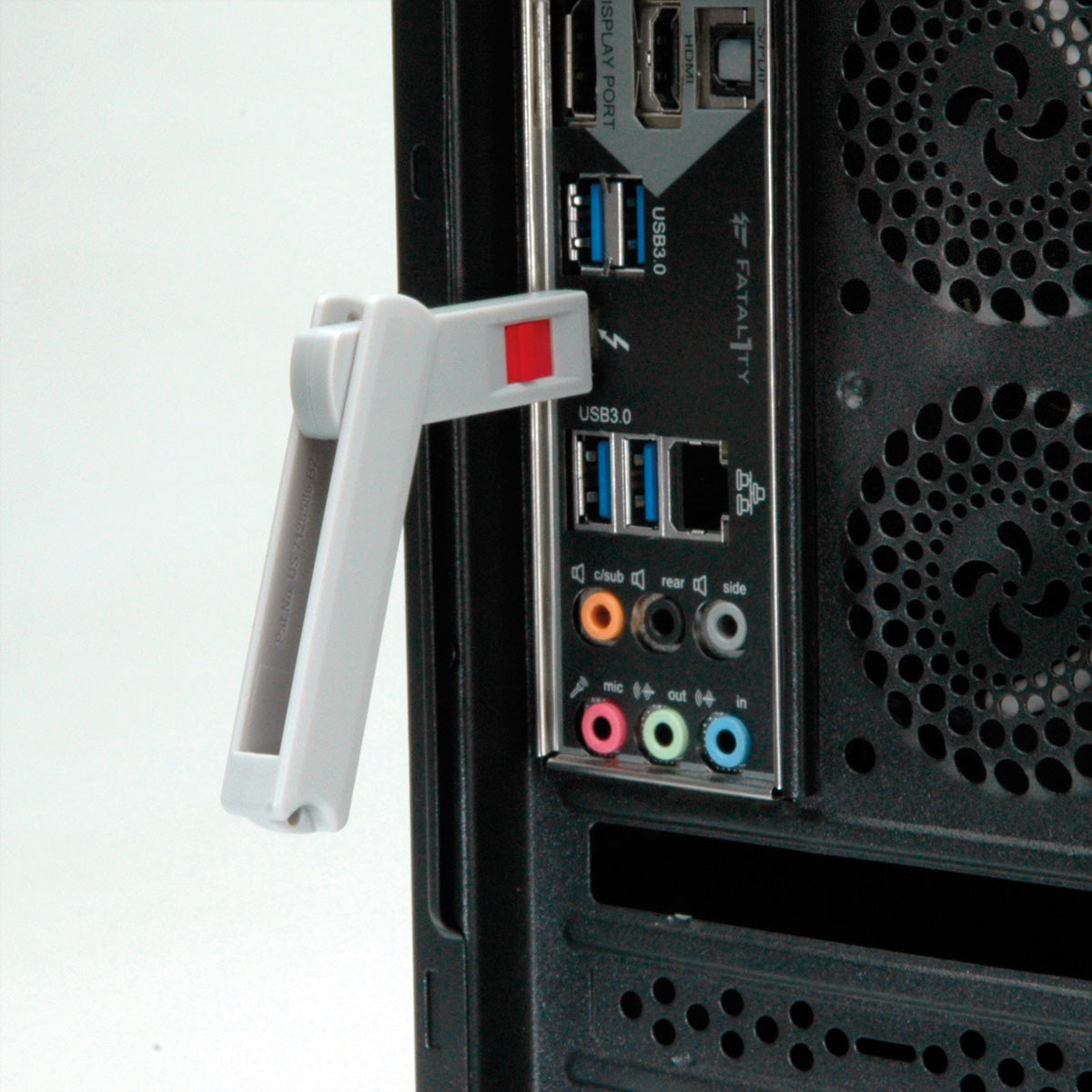 ROLINE USB-Port-Blocker – mit Schloss und Schlüssel – Grau – für USB-C